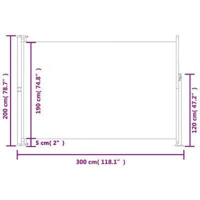 vidaXL Seitenmarkise Ausziehbar 200x300 cm Braun