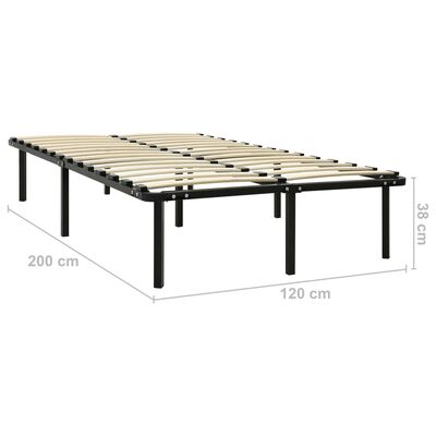 vidaXL Bett Schwarz Metall 120x200 cm