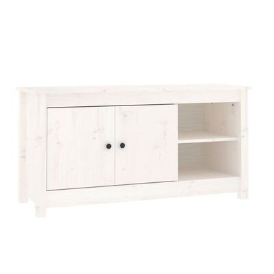 vidaXL TV-Schrank Weiß 103x36,5x52 cm Massivholz Kiefer