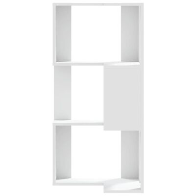 vidaXL Eck-Bücherregal 3 Böden Weiß 50x50x102 cm Holzwerkstoff