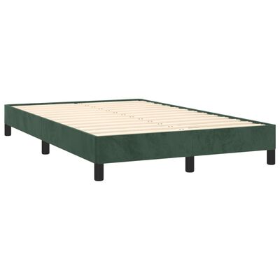 vidaXL Boxspringbett mit Matratze Dunkelgrün 120x190 cm Samt