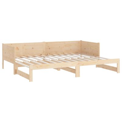 vidaXL Ausziehbares Tagesbett Massivholz Kiefer 2x(80x200) cm