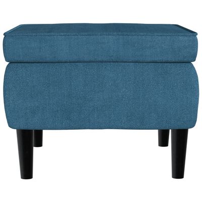 vidaXL Hocker mit Holzbeinen Blau Samt