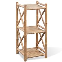 Bambus-Regal mit 3 Böden Quadratisch