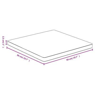 vidaXL Tischplatte 50x50x2,5 cm Bambus