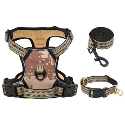 vidaXL Hundegeschirr mit Leine & Halsband Verstellbar Camouflage L