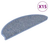 vidaXL Treppenmatten Selbstklebend Sisal-Optik 15 Stk. 65x21x4 cm Blau