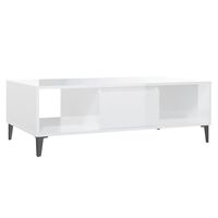 vidaXL Couchtisch Hochglanz-Weiß 103,5x60x35 cm Holzwerkstoff