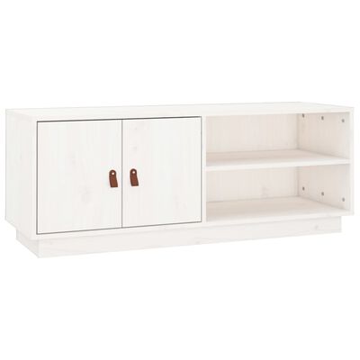 vidaXL TV-Schrank Weiß 105x34x40 cm Massivholz Kiefer