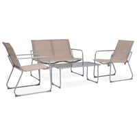 vidaXL 4-tlg. Garten-Lounge-Set Stoff und Stahl Taupe