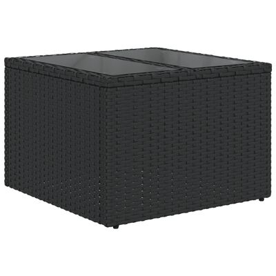 vidaXL 5-tlg. Garten-Sofagarnitur mit Kissen Schwarz Poly Rattan