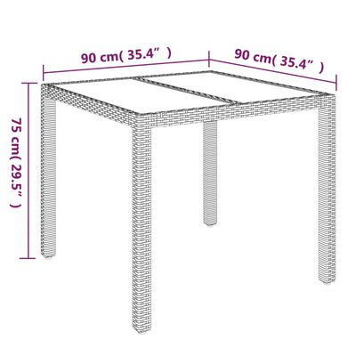 vidaXL 5-tlg. Garten-Essgruppe mit Kissen Schwarz Poly Rattan