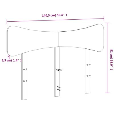 vidaXL Kopfteil Wachsbraun 135 cm Massivholz Kiefer