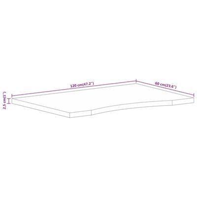 vidaXL Schreibtischplatte mit Aussparung 120x60x2,5cm Massivholz Mango