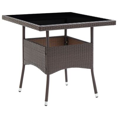 vidaXL 5-tlg. Garten-Essgruppe Poly Rattan und Hartglas Braun