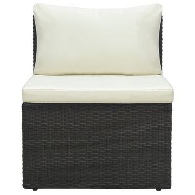 vidaXL 4-tlg. Garten-Lounge-Set mit Kissen Poly-Rattan Braun