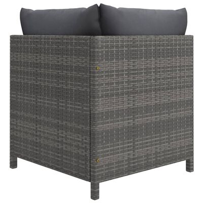 vidaXL 8-tlg. Garten-Lounge-Set mit Kissen Poly Rattan Grau