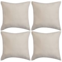 vidaXL Kissenbezüge 4 Stk. 40x40 cm Polyester Kunstleder Beige