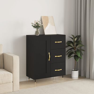 vidaXL Sideboard Schwarz 69,5x34x90 cm Holzwerkstoff