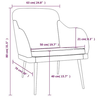 vidaXL Sessel Schwarz 63x76x80 cm Samt