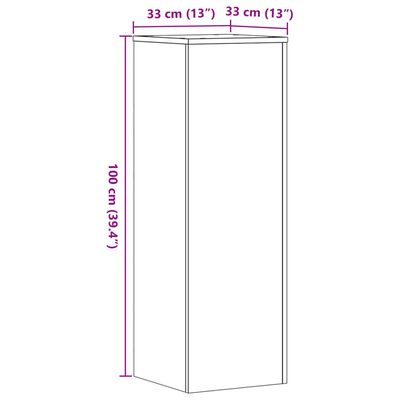 vidaXL Pflanzenständer Grau Sonoma 33x33x100 cm Holzwerkstoff