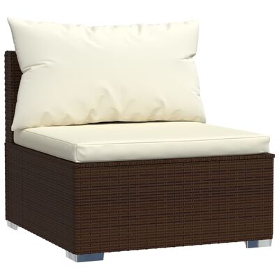 vidaXL 9-tlg. Garten-Lounge-Set mit Kissen Poly Rattan Braun