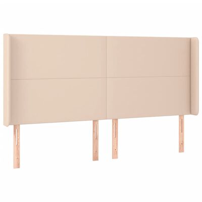 vidaXL LED Kopfteil Cappuccino-Braun 203x16x118/128cm Kunstleder