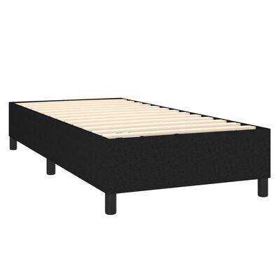 vidaXL Boxspringbett mit Matratze Schwarz 100x200 cm Stoff