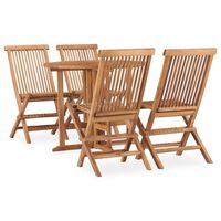 vidaXL 5-tlg. Garten-Essgruppe Klappbar Massivholz Teak