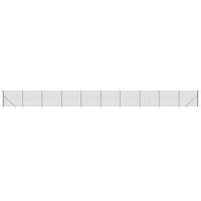 vidaXL Maschendrahtzaun mit Bodenhülsen Anthrazit 1,6x25 m