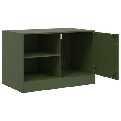 vidaXL TV-Schrank Olivgrün 67x39x44 cm Stahl