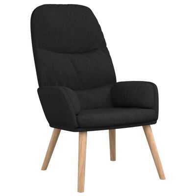 vidaXL Relaxsessel mit Hocker Schwarz Stoff