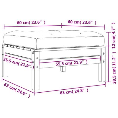 vidaXL Gartenhocker mit Kissen Wachsbraun Massivholz Kiefer