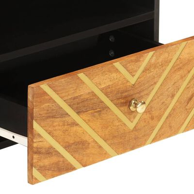 vidaXL TV-Schrank Braun und Schwarz 80x33,5x46 cm Massivholz Mango