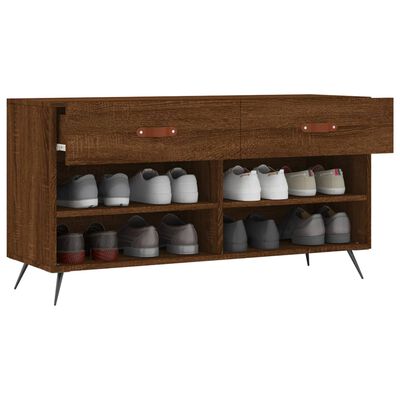 vidaXL Schuhbank Braun Eichen-Optik 102x35x55 cm Holzwerkstoff