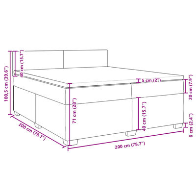 vidaXL Boxspringbett mit Matratze Dunkelbraun 200x200 cm Stoff