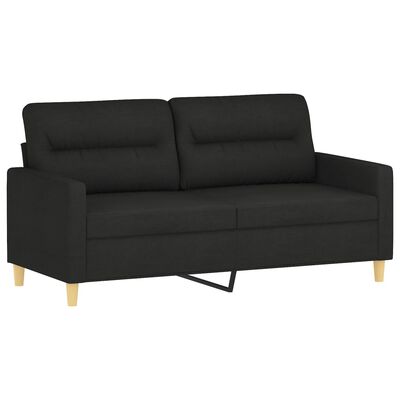 vidaXL 2-Sitzer-Sofa Schwarz 140 cm Stoff