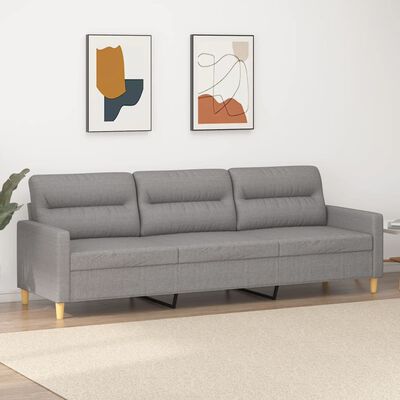 vidaXL 3-Sitzer-Sofa Hellgrau 210 cm Stoff