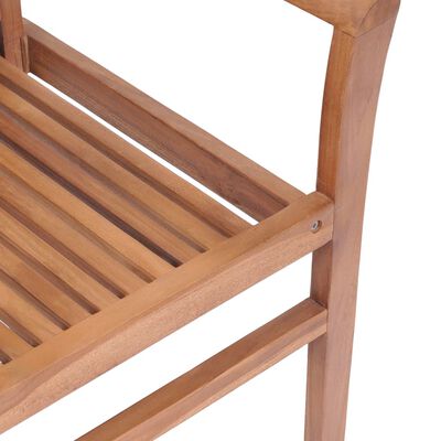 vidaXL Essstühle 8 Stk. mit Hellblauen Kissen Massivholz Teak