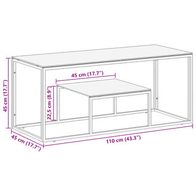 vidaXL Couchtisch Silbern Edelstahl und Hartglas