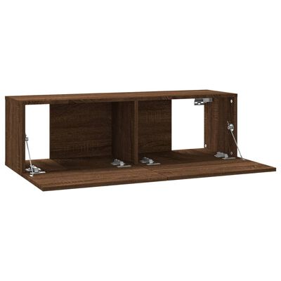 vidaXL TV-Wandschrank Braun Eiche 100x30x30 cm Holzwerkstoff