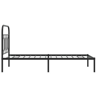 vidaXL Bettgestell mit Kopfteil Metall Schwarz 90x190 cm