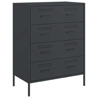 vidaXL Sideboard Schwarz 68x39x89 cm Stahl