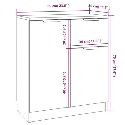 vidaXL Sideboards 2 Stk. Weiß 60x30x70 cm Holzwerkstoff