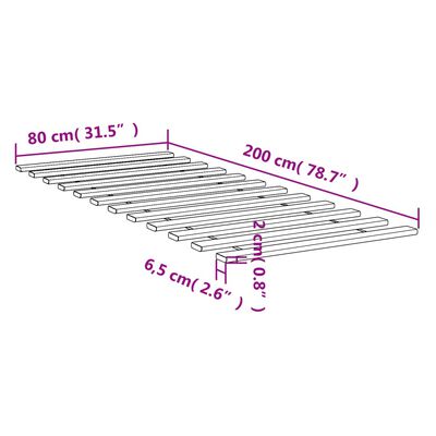 vidaXL Lattenrost 80x200 cm Massivholz Kiefer