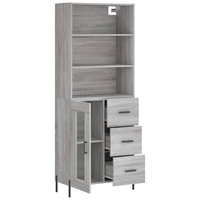 vidaXL Highboard Grau Sonoma 69,5x34x180 cm Holzwerkstoff