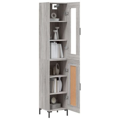 vidaXL Highboard Grau Sonoma 34,5x34x180 cm Holzwerkstoff