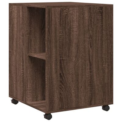 vidaXL Beistelltisch mit Rollen Braun Eiche 55x60x78 cm Holzwerkstoff