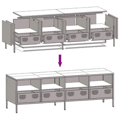 vidaXL TV-Schrank Rosa 135x39x43,5 cm Kaltgewalzter Stahl