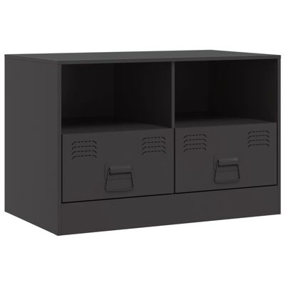 vidaXL TV-Schrank Schwarz 67x39x44 cm Stahl